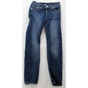 True Religion Jeans Girl's Size 10 World Tour Bobby Slim Blue Pants Denim